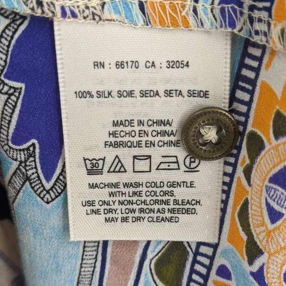 Maeve Sidney Button Back Silk Patterned Top Blouse - Picture 9 of 9